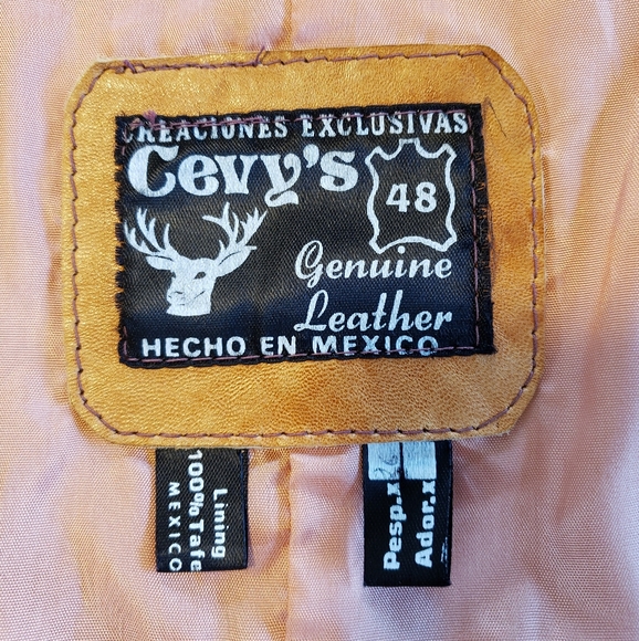 Cevy's vintage genuine leather western vest Sz 48 - Picture 11 of 11